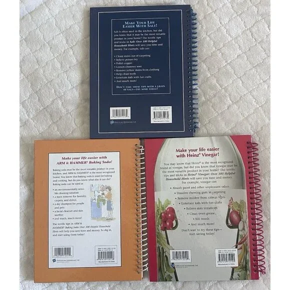 “Over 100 Helpful Household Hints For Vinegar, Salt & Baking Soda” Lot 3 Book - Picture 2 of 2